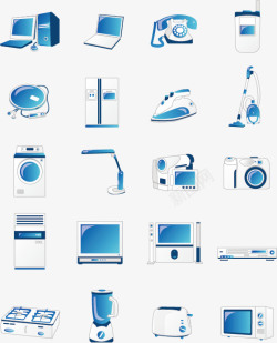 冰箱洗衣机电视生活电器用品矢量图高清图片