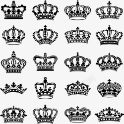 黑色的皇冠手绘黑色皇冠矢量图图标高清图片