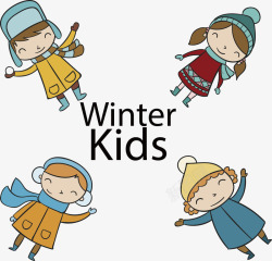冬日装扮冬天的孩子们高清图片