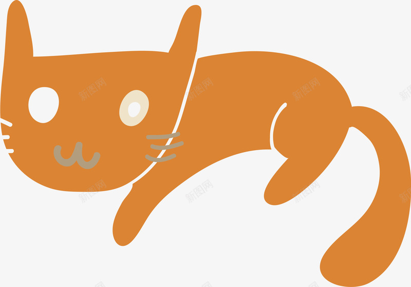 咖啡色卡通小猫png免抠素材_新图网 https://ixintu.com 动物 可爱小猫 咖啡色小猫 家猫 猫咪 装饰图案 野猫