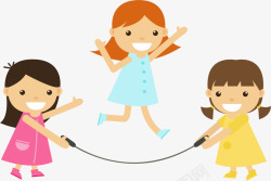 儿童节跳绳的小女孩素材