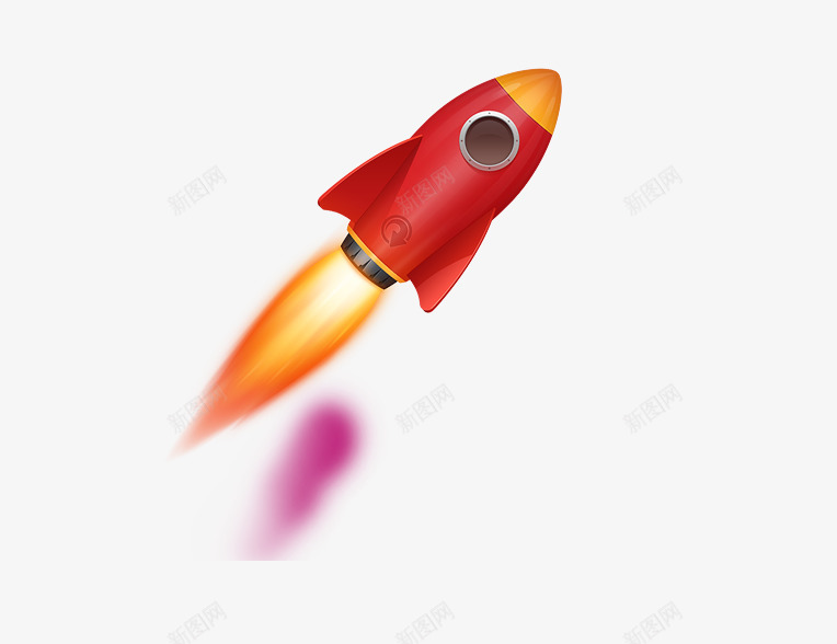 火箭png免抠素材_新图网 https://ixintu.com 火苗 红色火箭 起飞的火箭