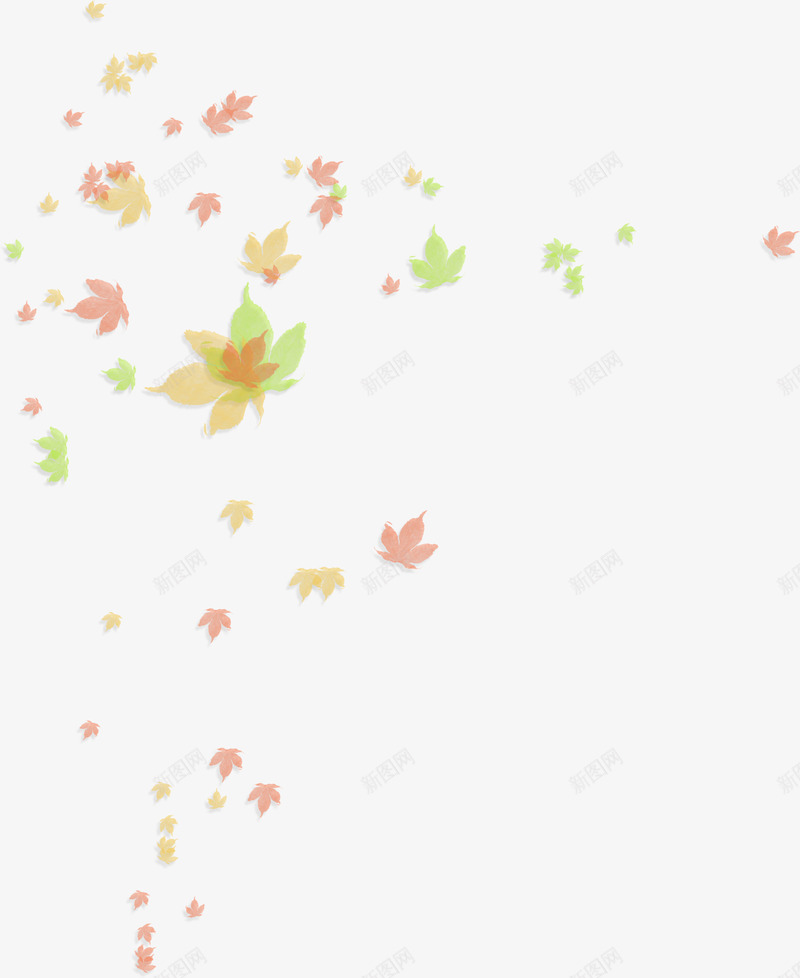 漂浮彩色树叶png免抠素材_新图网 https://ixintu.com 叶子 彩色树叶 树叶 漂亮叶子