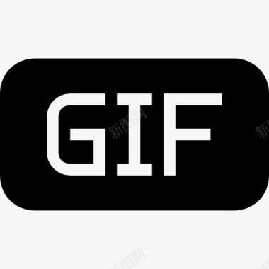 GIF图像文件的黑色圆角矩形界面符号图标图标