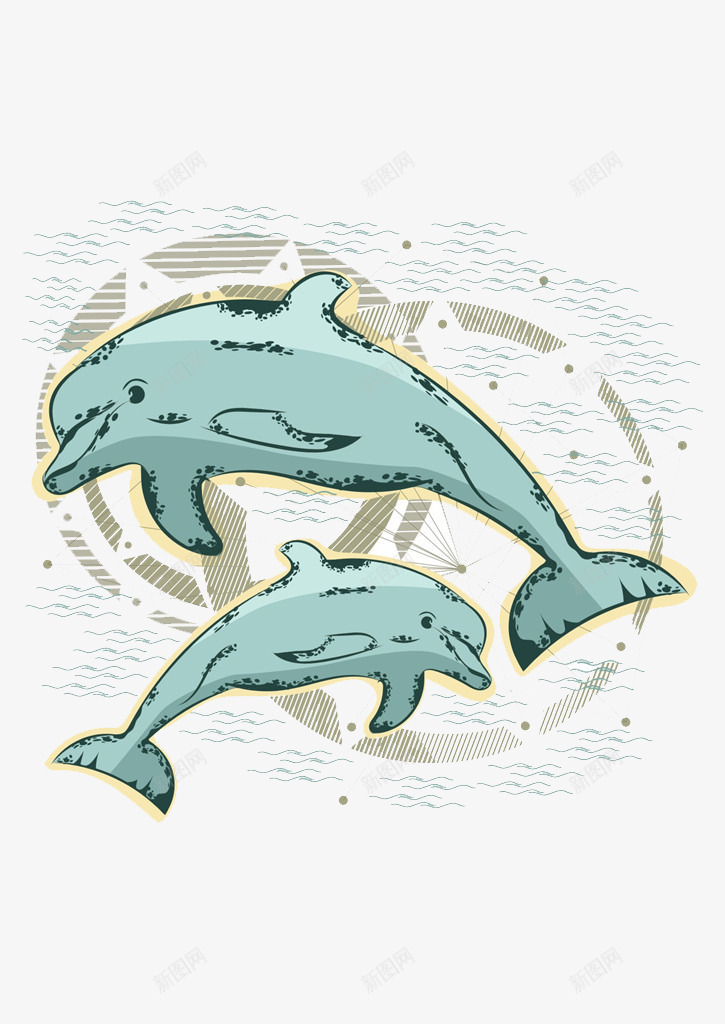 可爱小海豚png免抠素材_新图网 https://ixintu.com 卡通手绘 可爱 大海 小海豚 开心 海洋 蓝色 运动