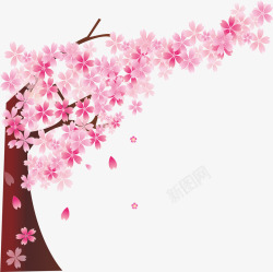 唯美树枝粉色樱花树高清图片