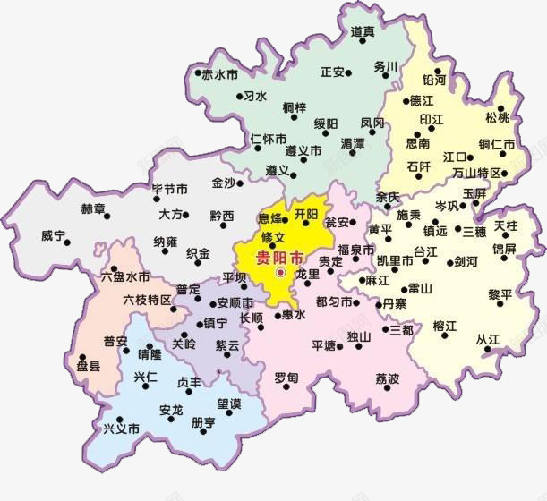 贵州地图详细标记图标png_新图网 https://ixintu.com 标记 详细 贵州地图