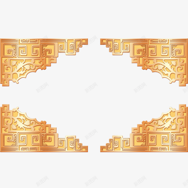 金色中国风节日装饰png免抠素材_新图网 https://ixintu.com 中国风 中国风纹理 浮雕 浮雕底纹 海报配景素材 背景素材 装饰 金色