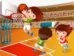 赛场插画儿童篮球比赛高清图片