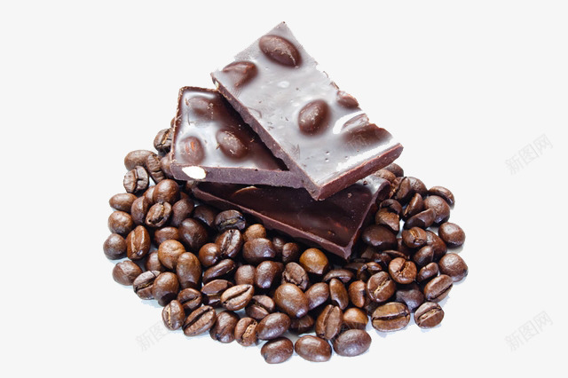 咖啡豆与巧克力的结合png免抠素材_新图网 https://ixintu.com 可可 可可果 咖啡豆 打磨 朱古力 植物 研磨 结合