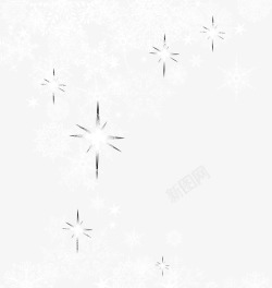 冬季雪花片星星效果元素高清图片
