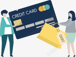 信用卡刷卡购物促销刷信用卡矢量图高清图片