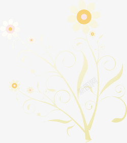 淡雅黄色花纹装饰图案矢量图素材