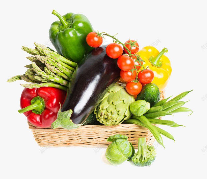 蔬菜篮子png免抠素材_新图网 https://ixintu.com 生鲜蔬果 蔬果蓝 蔬菜堆积 蔬菜篮