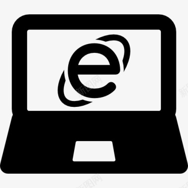 InternetExplorer徽标在笔记本电脑图标图标