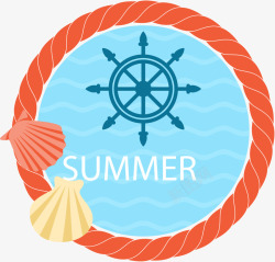 夏季船舵装饰标签素材