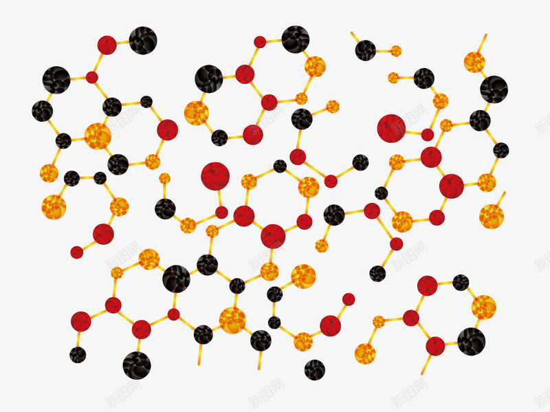 红色生物分子链矢量图ai免抠素材_新图网 https://ixintu.com 分子图解 生物科技 科技画册 红色分子 矢量图