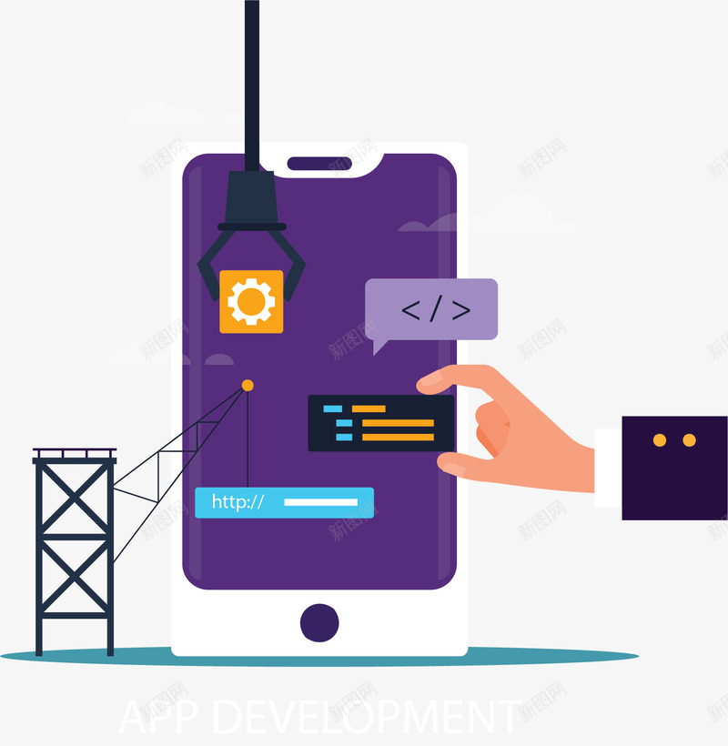 手机端应用网站建站矢量图ai免抠素材_新图网 https://ixintu.com 应用 应用建站 手机应用 手机建站 手机端 矢量png 矢量图