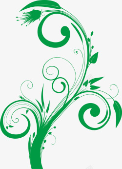 皇室贵族绿色藤蔓手绘图高清图片