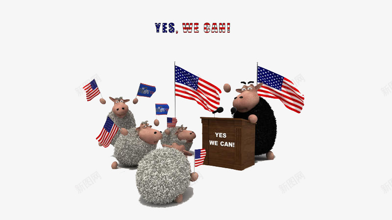 美国选举png免抠素材_新图网 https://ixintu.com 卡通 羊 选举