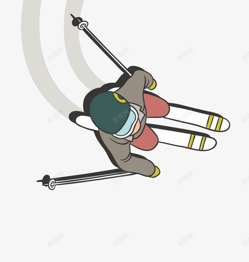 滑雪的人矢量图ai免抠素材_新图网 https://ixintu.com 冬天 男性 衣服 运动 矢量图
