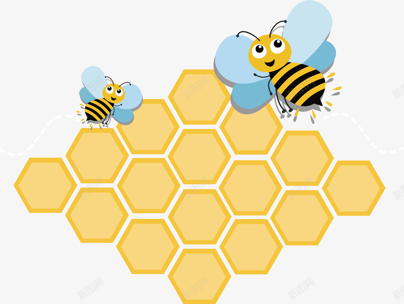 辛劳的小蜜蜂矢量图ai免抠素材_新图网 https://ixintu.com 矢量图 蜂窝 蜜蜂 蜜蜂窝 辛勤 飞行 黄色
