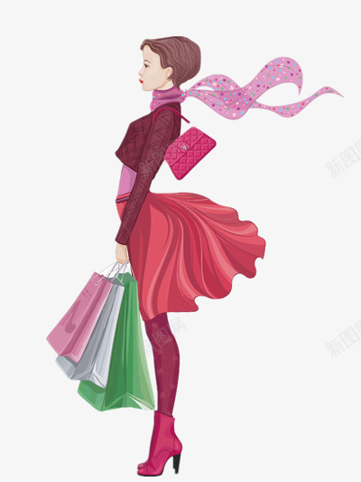 现代都市女郎png免抠素材_新图网 https://ixintu.com 时尚 素材 美丽 购物