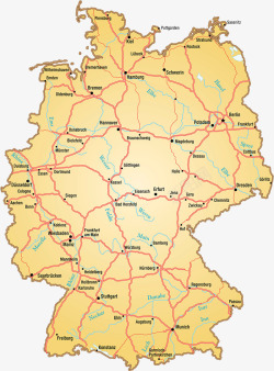 德国联邦地图素材