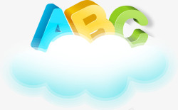 英语唯美卡通英语字母ABC云朵标题栏高清图片