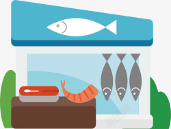 虾类食物开张的海鲜店矢量图高清图片