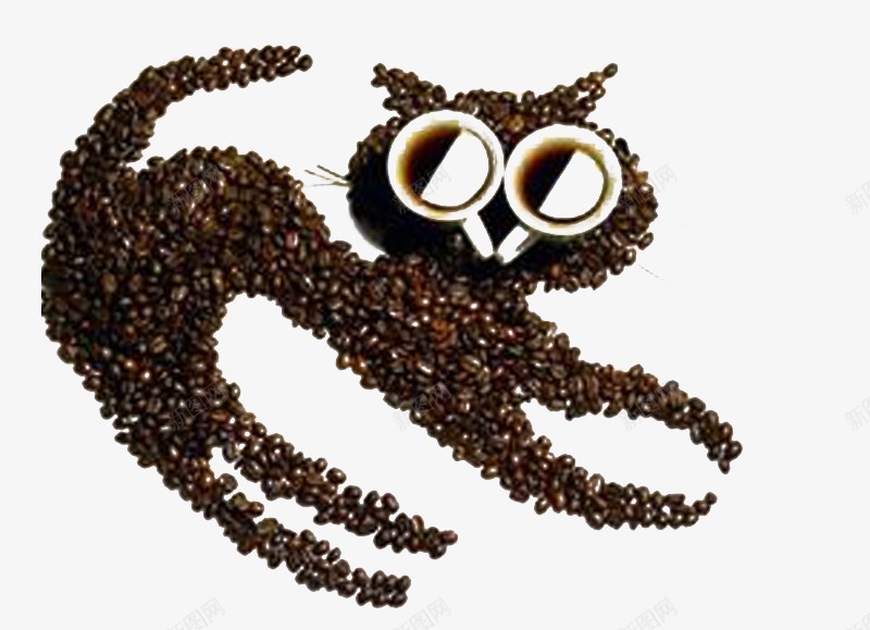 创意咖啡豆png免抠素材_新图网 https://ixintu.com 创意 创意咖啡豆 咖啡 咖啡豆 小猫 猫咪
