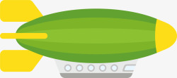 绿色飞艇绿色卡通飞艇矢量图高清图片