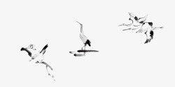 鹤群山水画白鹤集合高清图片