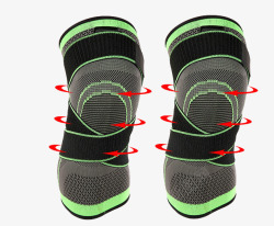 篮球护膝荧光绿色保护护膝高清图片