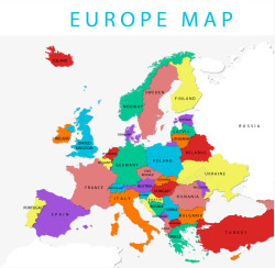 多彩欧洲城市地图矢量图素材