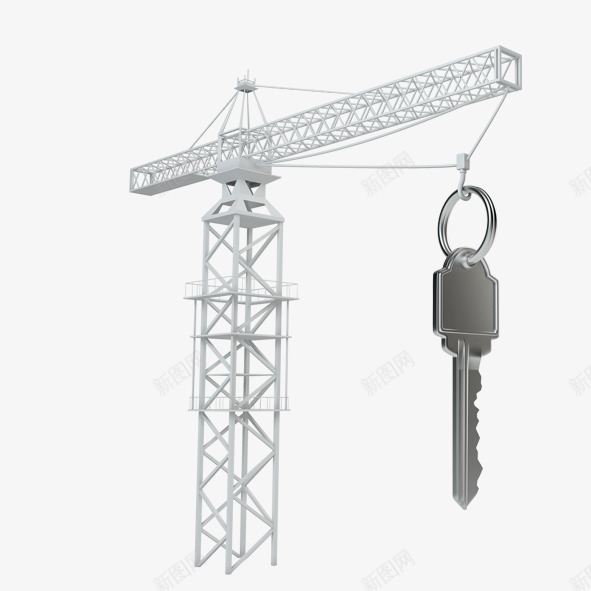 塔吊钥匙png免抠素材_新图网 https://ixintu.com 塔吊 工地 工地塔吊 白色 钥匙