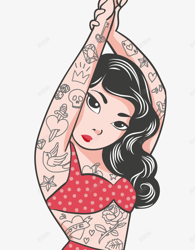 纹身涂鸦女孩矢量图eps免抠素材_新图网 https://ixintu.com PNG PNG图片 免抠 免抠素材 免费 免费图片 女孩 广告设计 手绘卡通 涂鸦 纹身 纹身免费下载 纹身涂鸦女孩 设计 设计素材 矢量图