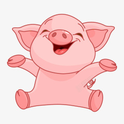 猪年插图卡通小猪矢量图高清图片