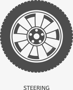 汽车构造PPT黑色轮胎高清图片