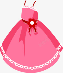 粉色吊带裙卡通手绘粉色连衣裙矢量图高清图片