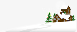 圣诞屋子和雪素材