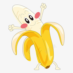 卡通地上的香蕉可爱的初夏水果香蕉矢量图高清图片