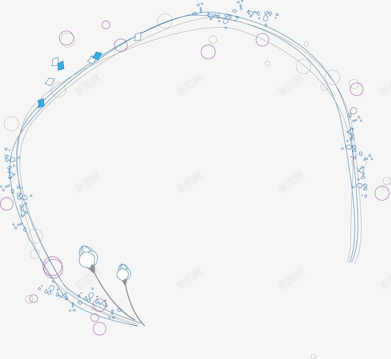 边框矢量图ai免抠素材_新图网 https://ixintu.com VI 卡通 手绘 泡泡 线条 边框 矢量图
