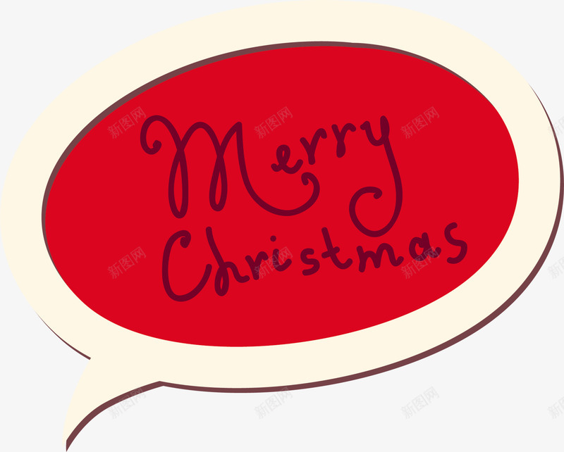卡通圣诞节对话框png免抠素材_新图网 https://ixintu.com 冬天 冬季 卡通标签 圣诞节 对话框 新年快乐 节日字母