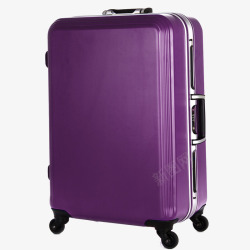 铝框旅行箱紫色铝框拉杆箱高清图片