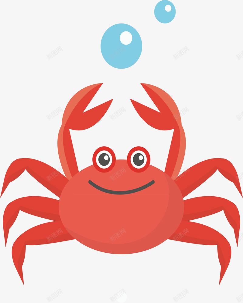可爱的小螃蟹png免抠素材_新图网 https://ixintu.com 卡通 可爱 吐泡泡 小动物 小可爱 小螃蟹 开心