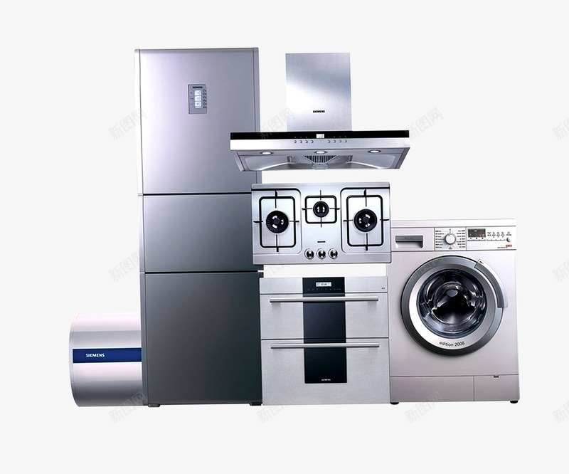 家用电器png免抠素材_新图网 https://ixintu.com 冰箱 家用电器 洗衣机 除油烟机