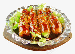 生菜搭配湘味铁板茄子菜品高清图片
