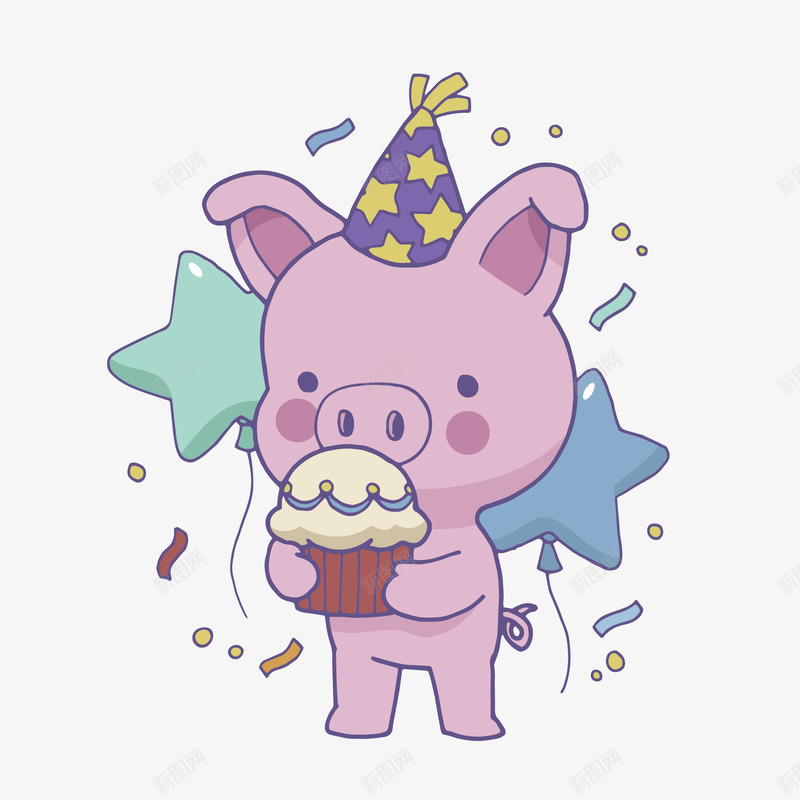 吃蛋糕的小猪矢量图ai免抠素材_新图网 https://ixintu.com 吃蛋糕的小猪 喜庆的猪年 本命年的猪年 祝福的猪年 笑嘻嘻的猪年 顺利的猪年 矢量图
