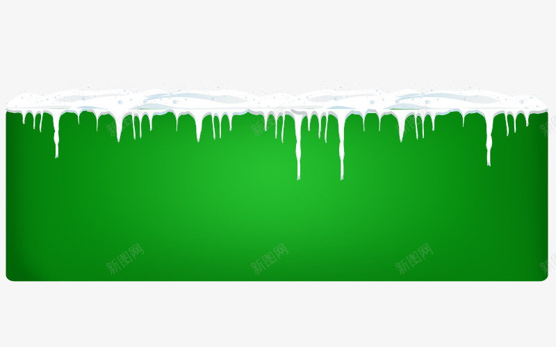 寒冷冬天雪地边框绿色png免抠素材_新图网 https://ixintu.com 冬天雪地 寒冷素材 绿色图形框 长方形边框 雪边框